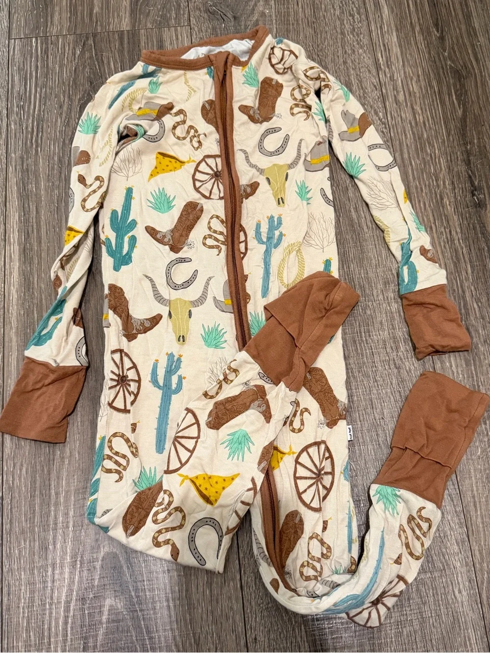 Little Sleepies Cowboy Print Zippies 3T